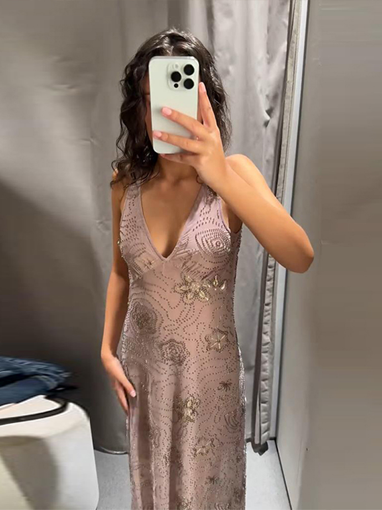 Novo Vestido Longo de Festa Fe - Summer Clothing Elegant avaliação e preço
