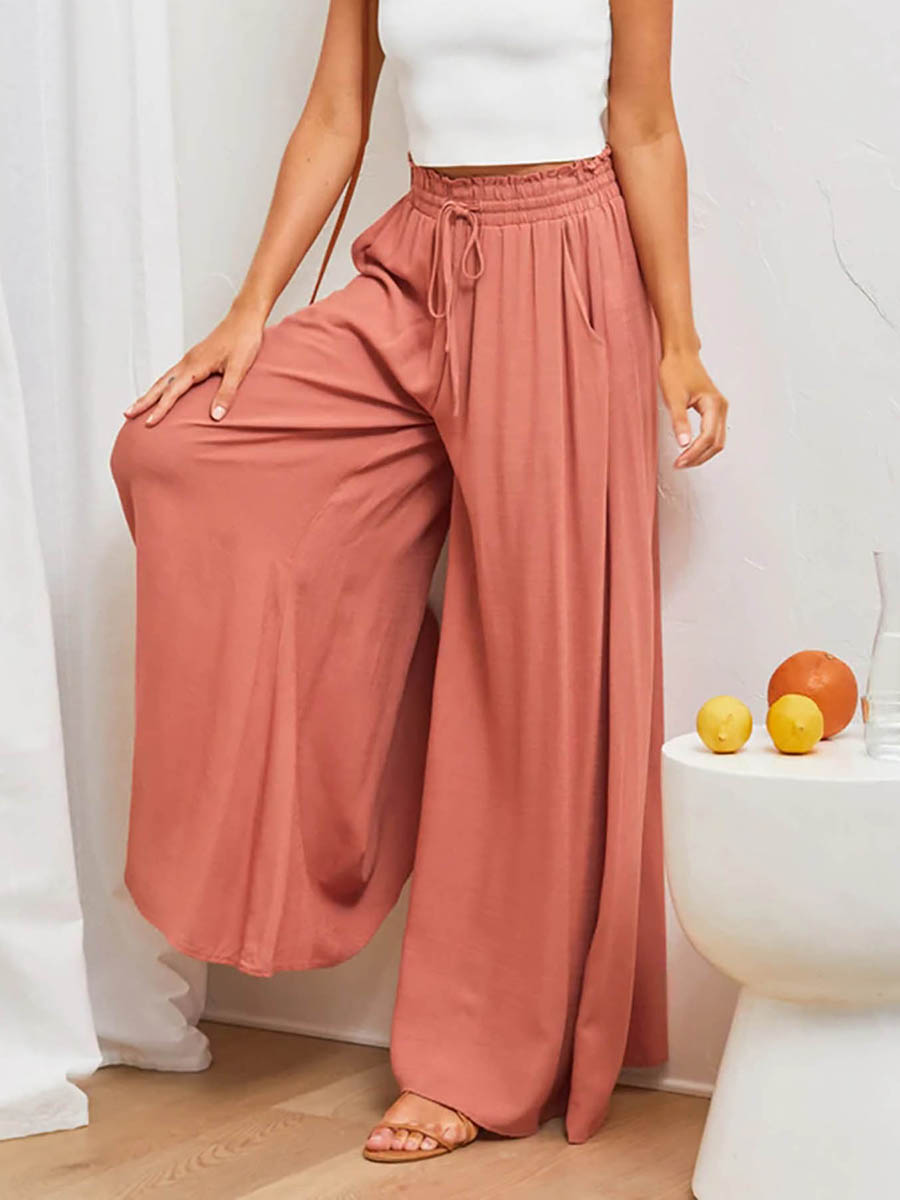 Calças Femininas de Cintura Al - Palazzo Pant Wide avaliação e preço