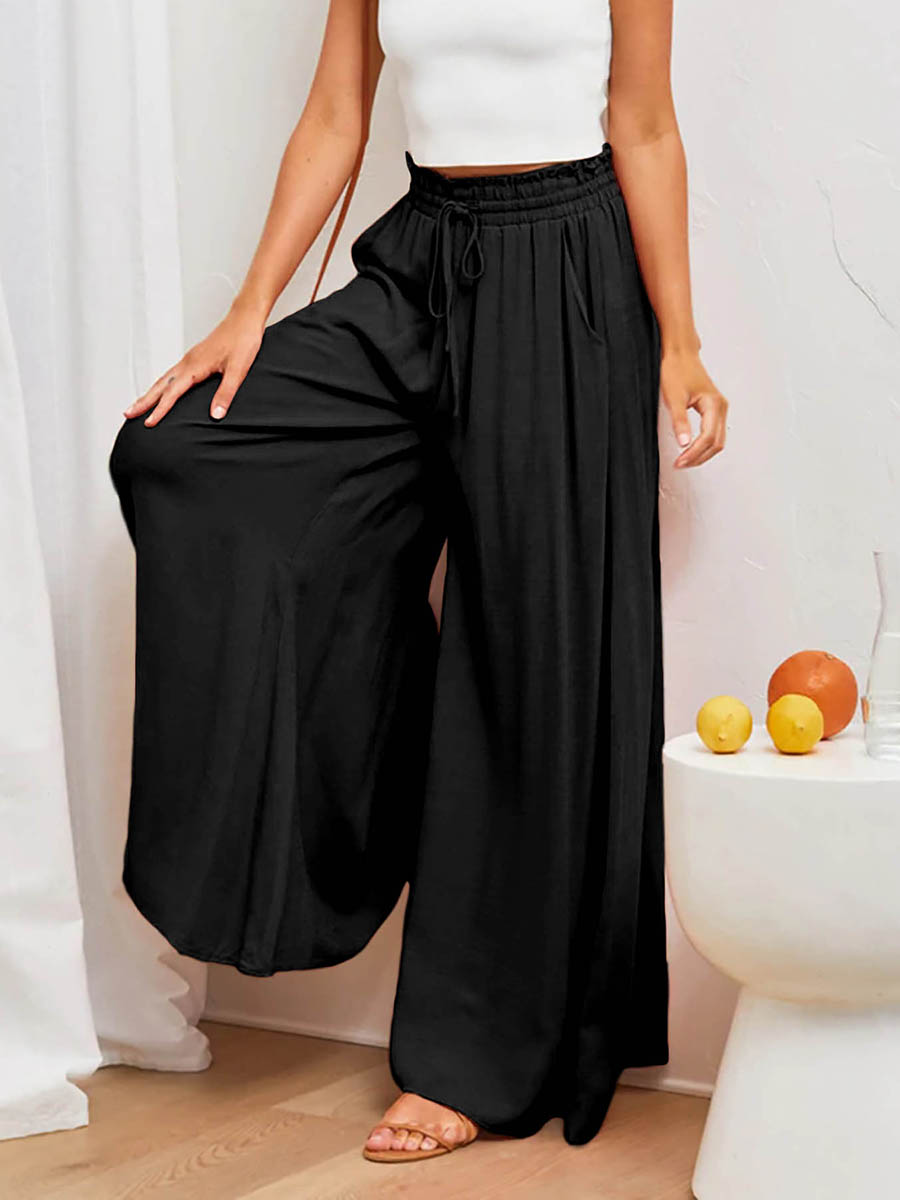 Calças Femininas de Cintura Al - Palazzo Pant Wide avaliação e preço