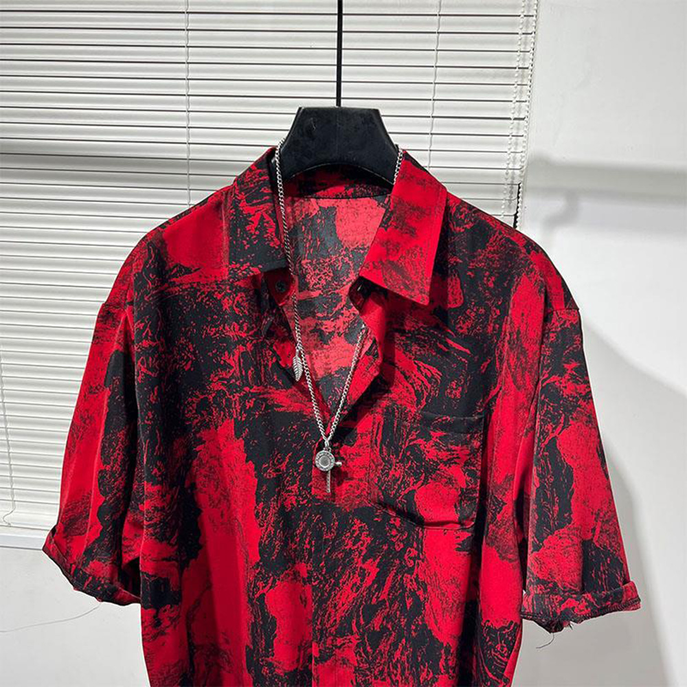 Paisagem vermelha irregular ma - Summer Vacation Clothing Men avaliação e preço