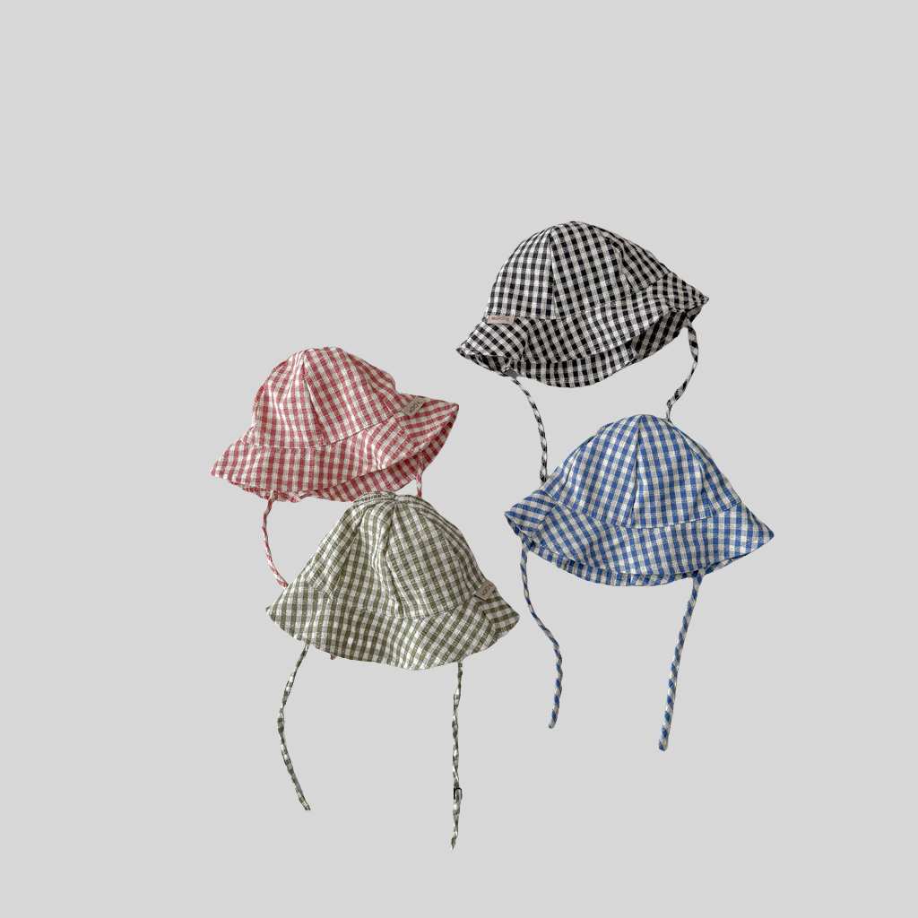 Ins estilo xadrez bebê balde c - Sun Hat Wide Brim avaliação e preço