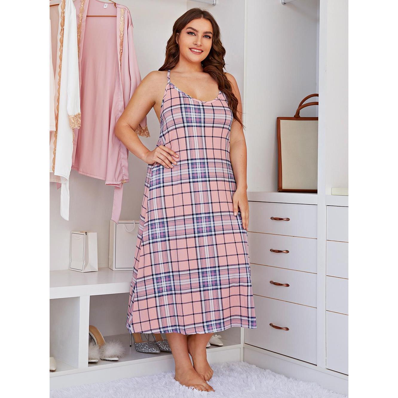Vestido de dormir plus size fe - Summer Clothing For Plus Size Women avaliação e preço